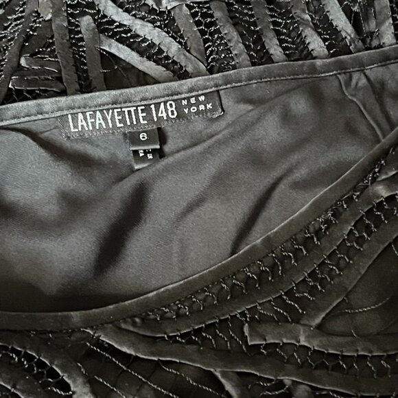 Lafayette 148 New York Black Satin Skirt - 6 - Picture 7 of 7